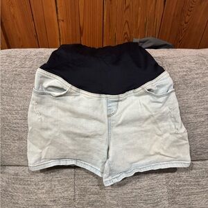 Isabel Women's Light Blue Denim Maternity Shorts
